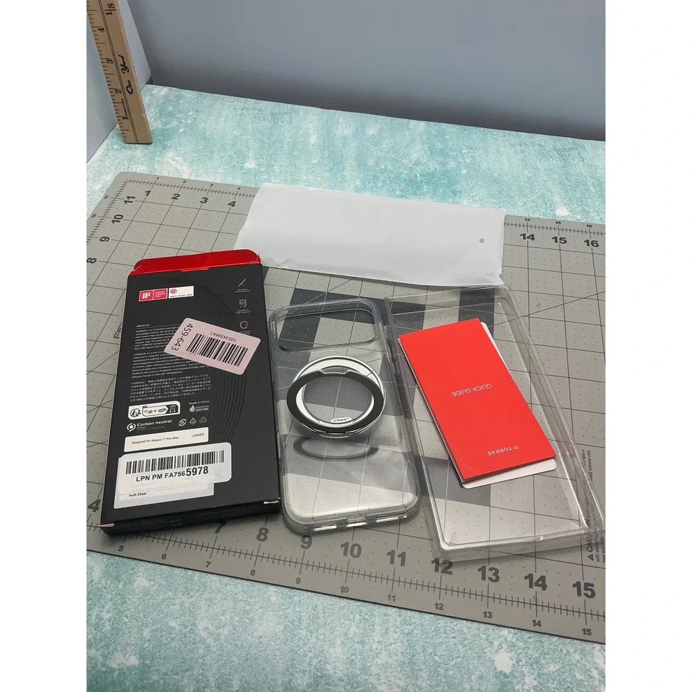 Clear Phone Case with Rotating‎ Ring Stand for iPhone 17 Pro Max